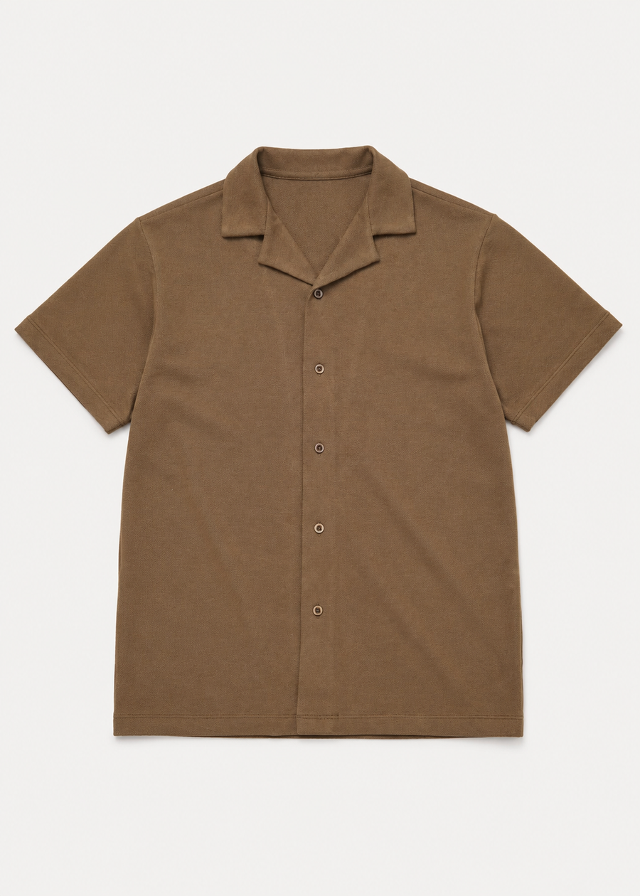 Notch Collar Knit Shirt