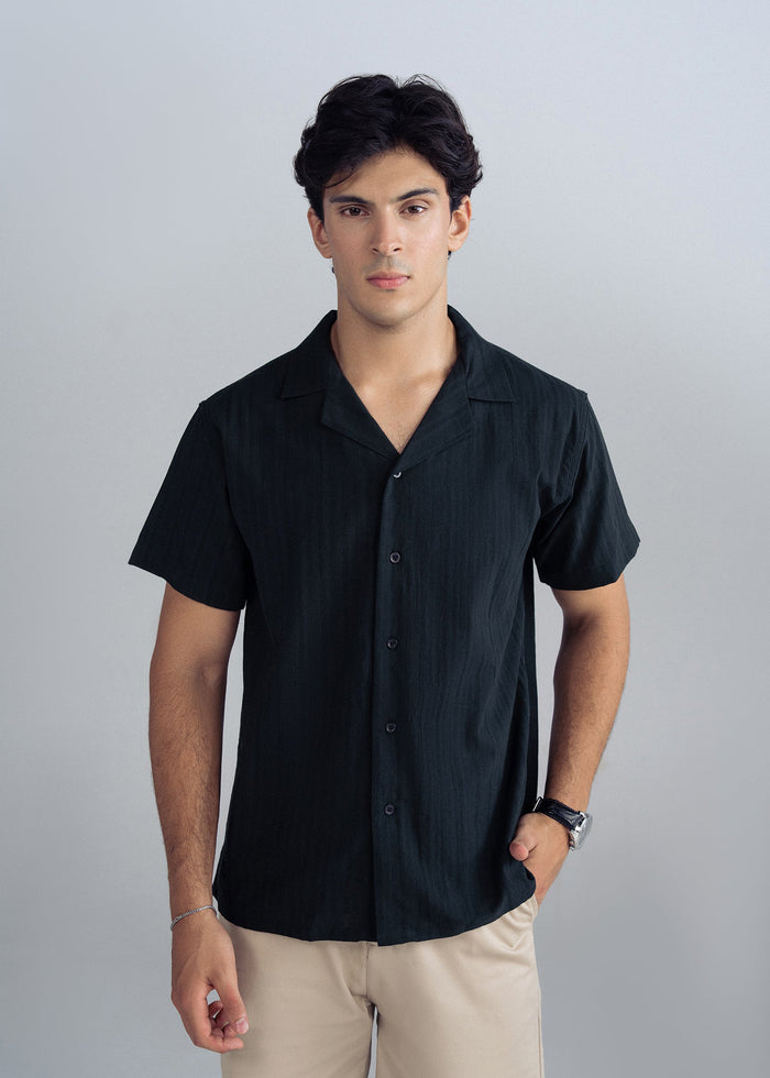 NOTCH COLLAR JACQUARD SHIRT