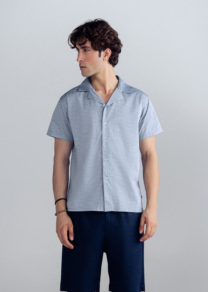 NOTCH COLLAR JACQUARD SHIRT