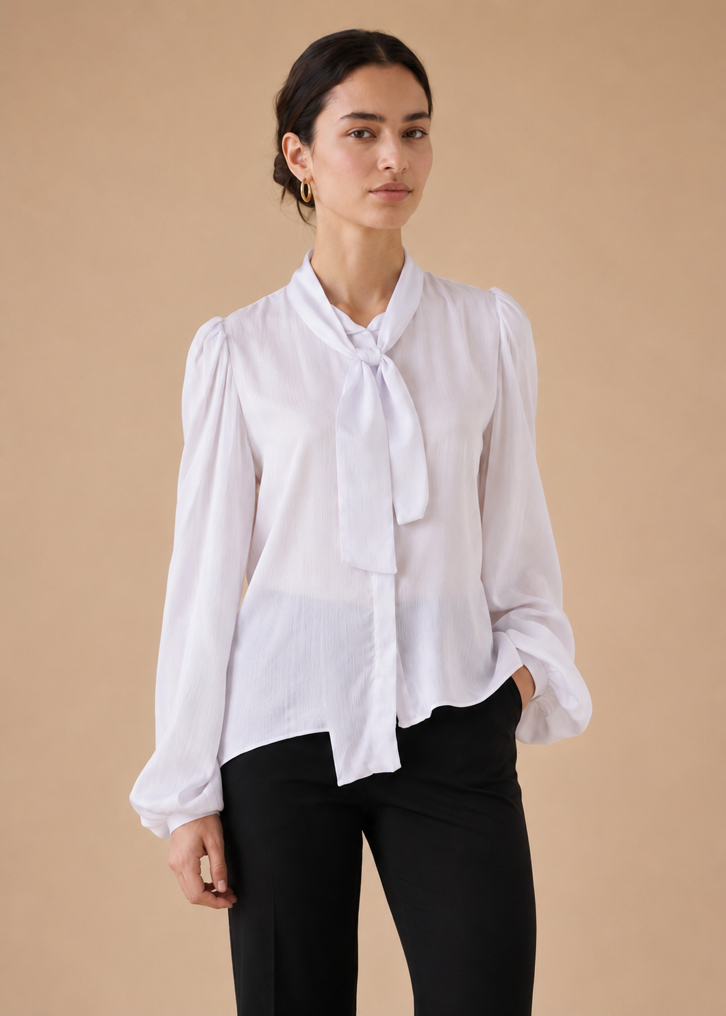Tie Neck button down shirt