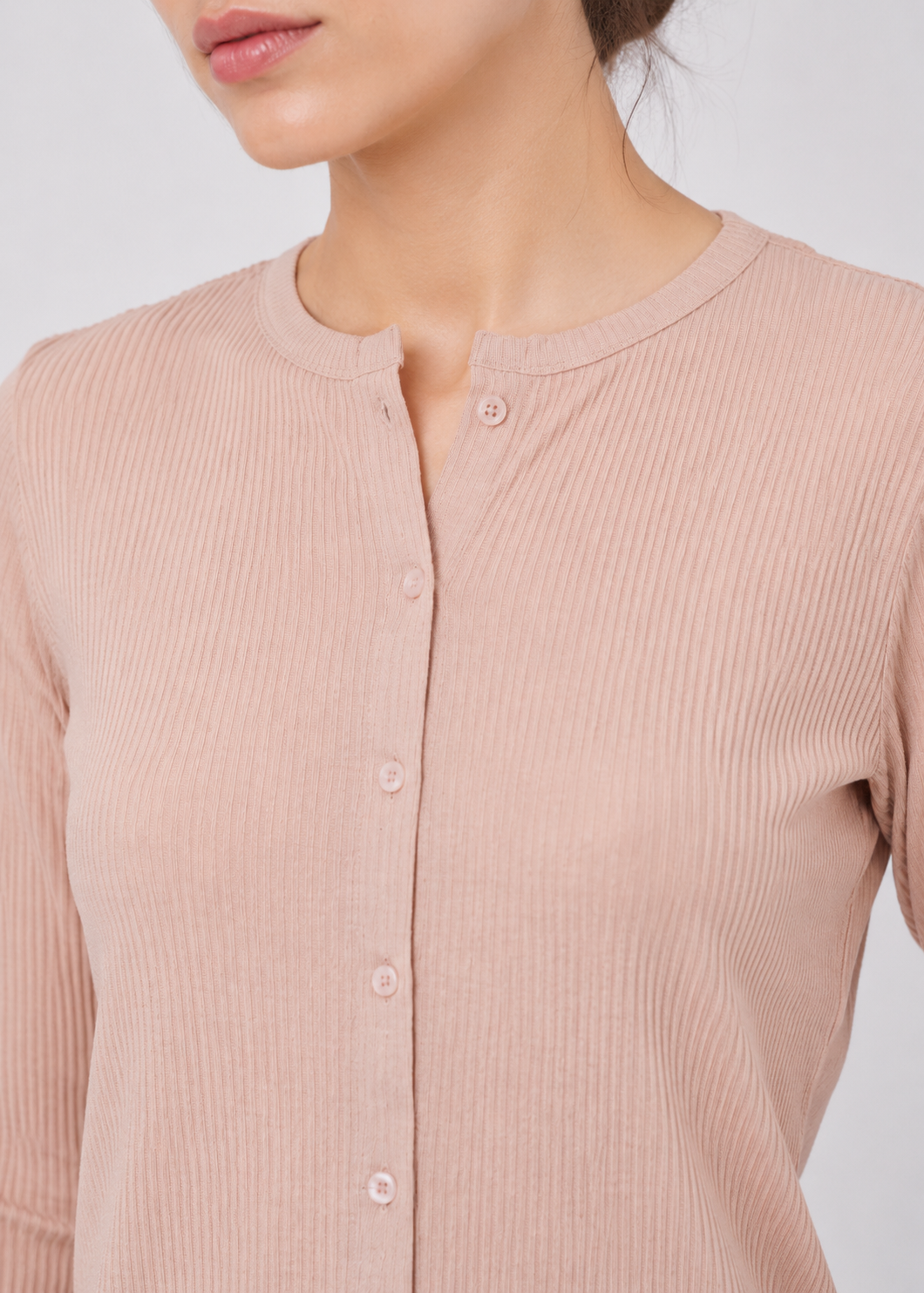 front open knit shirt