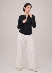 double neck half zip T-shirt