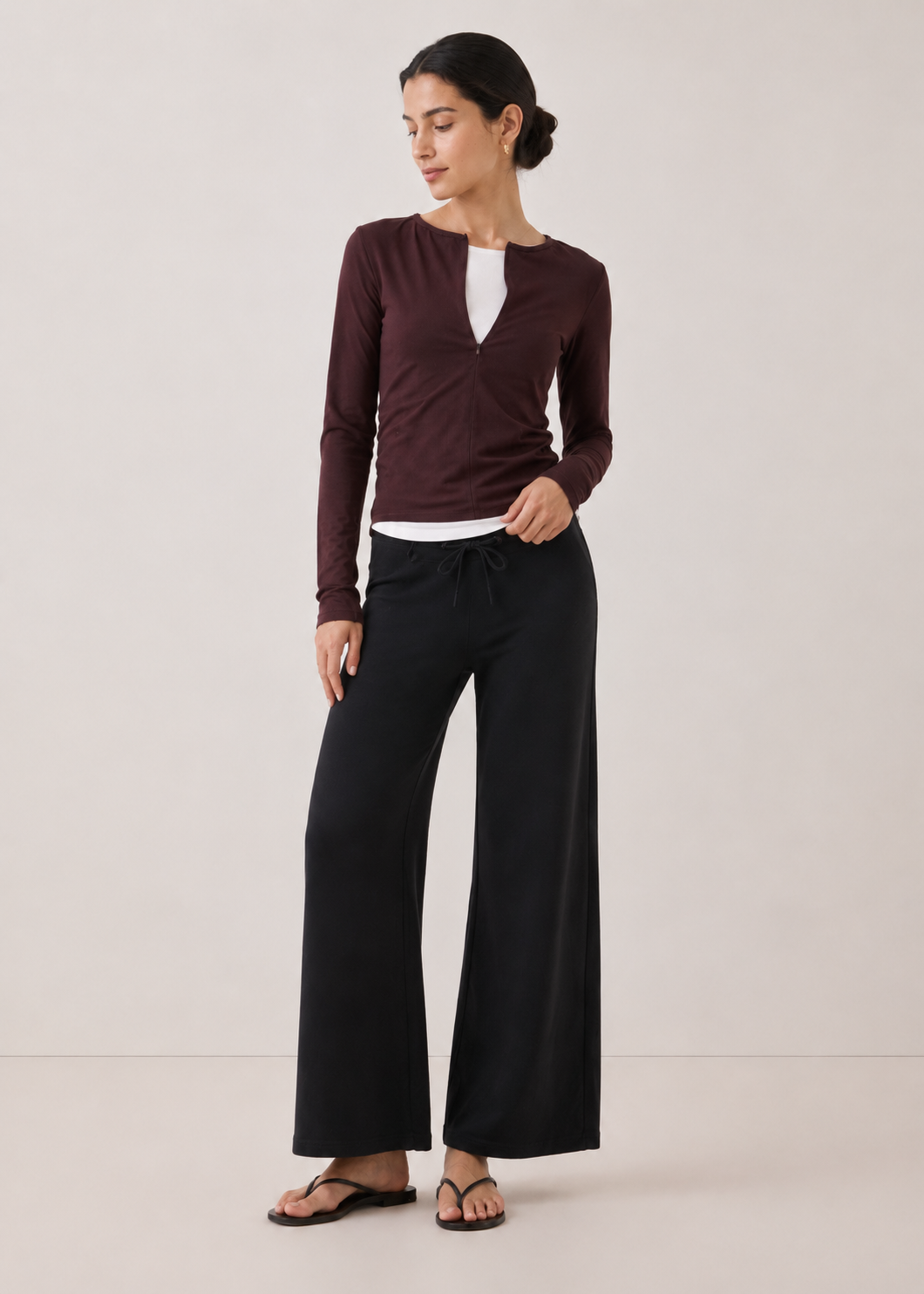 boot cut knit trouser - WKB09SS26B