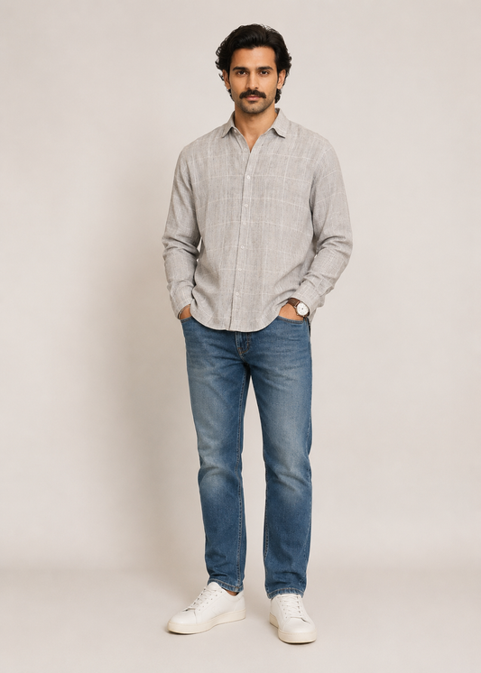 100% Linen Yarn-Dyed Shirt