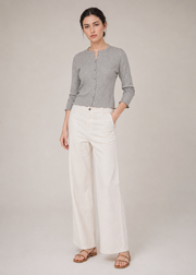cotton twill wide leg pants - WDJ06SS26B
