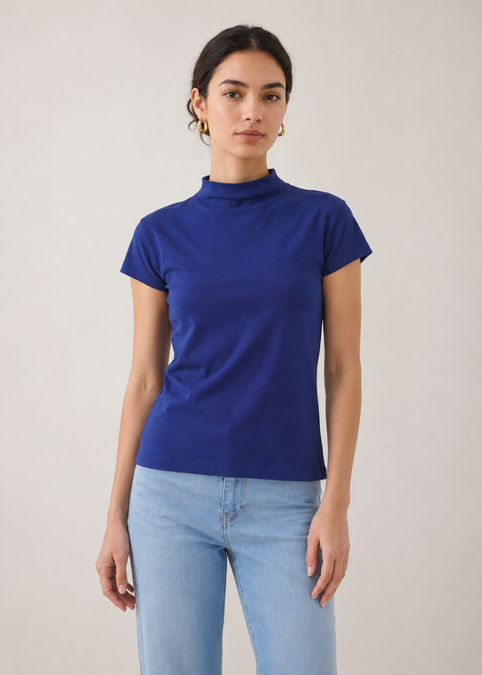 mock neck tshirt - WKT05SS26A