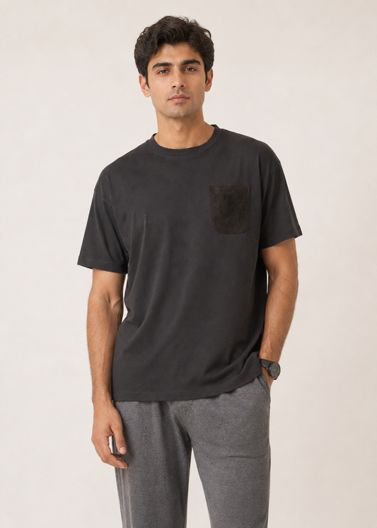 CREW NECK SUEDE TEE