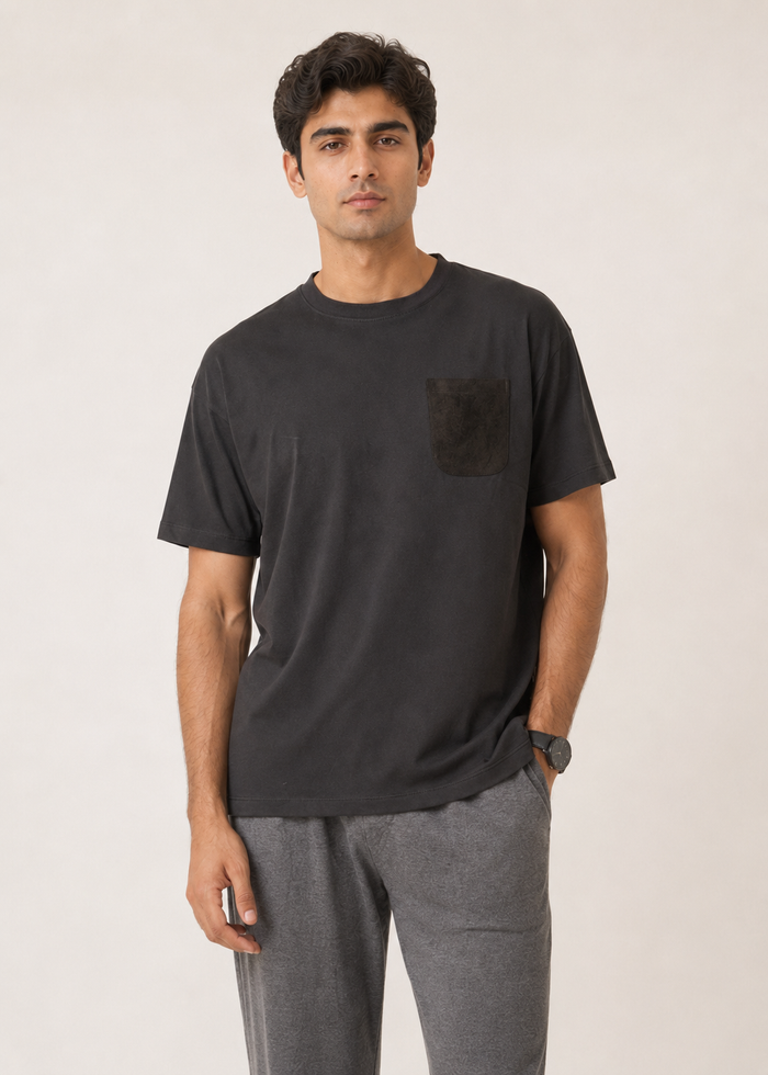 CREW NECK SUEDE TEE