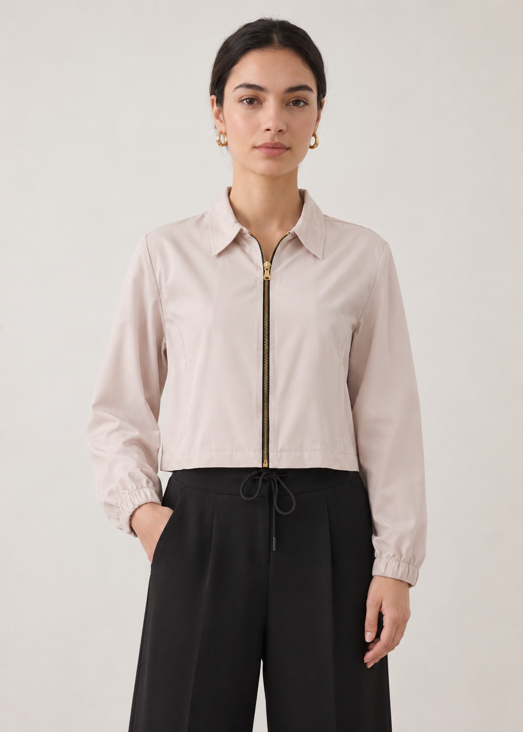 cropped full zip jacket - WJ011SS26