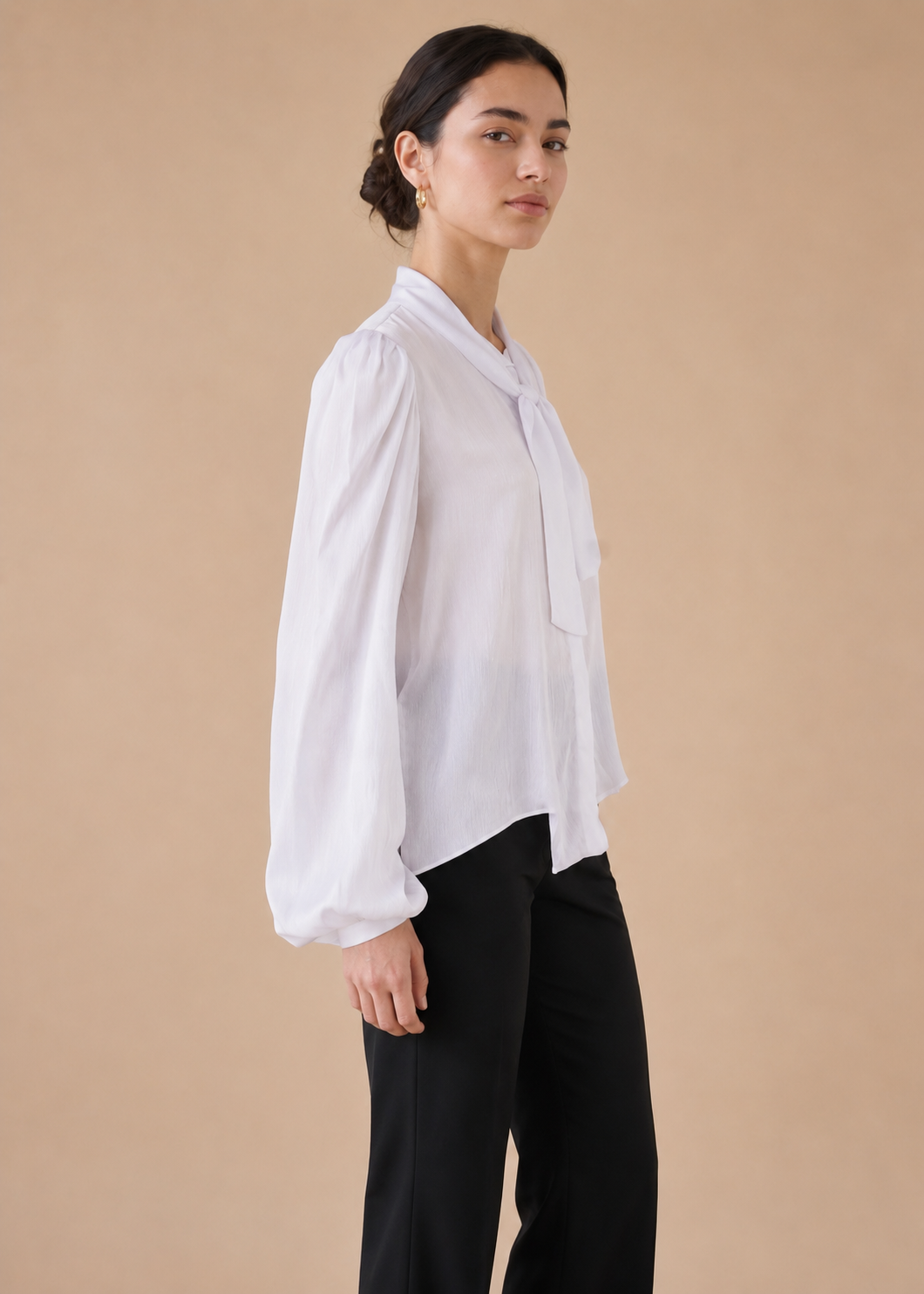 Tie Neck button down shirt
