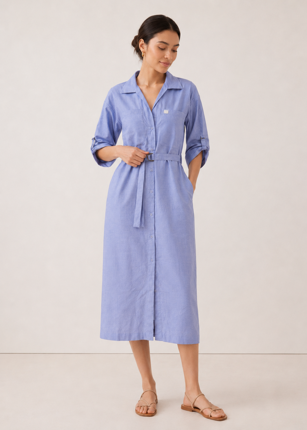 front open woven dress