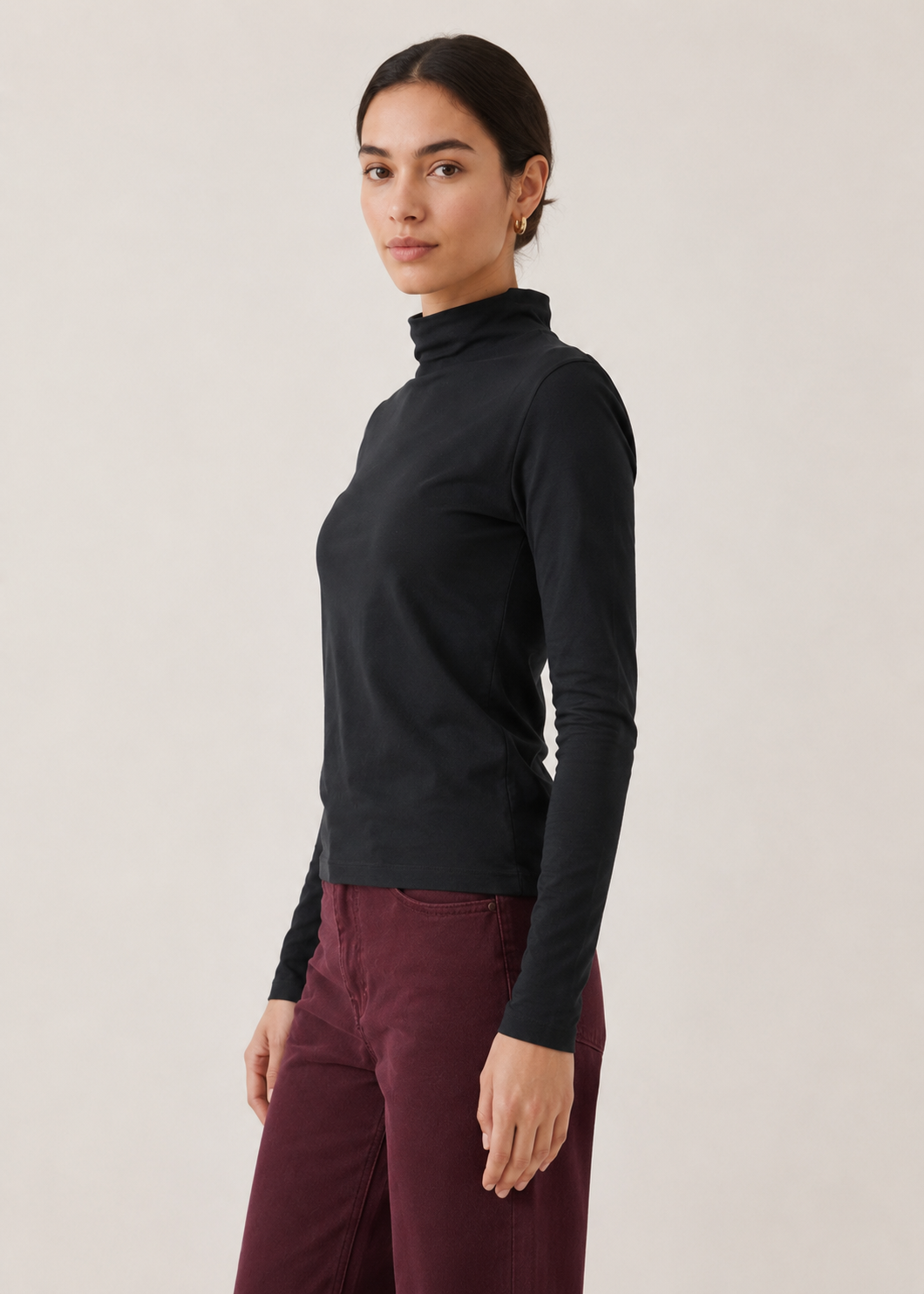 mock neck tshirt