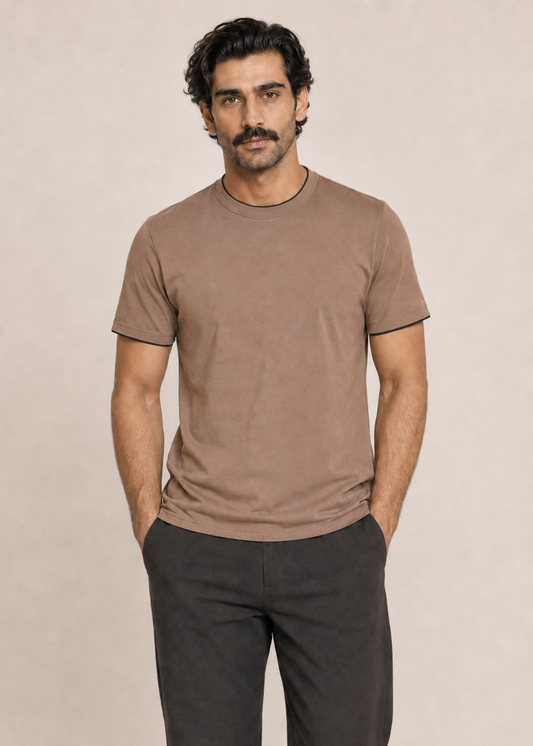 CREW DOUBLE NECK TEE