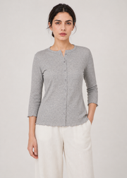 front open knit shirt