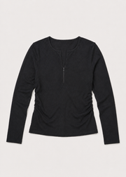 double neck half zip T-shirt