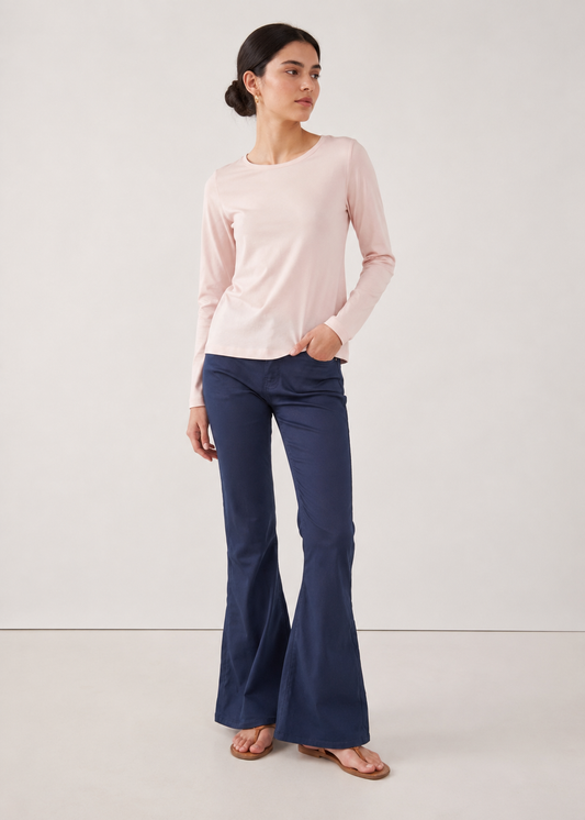 Flared leg cotton pants - WDJ04SS26