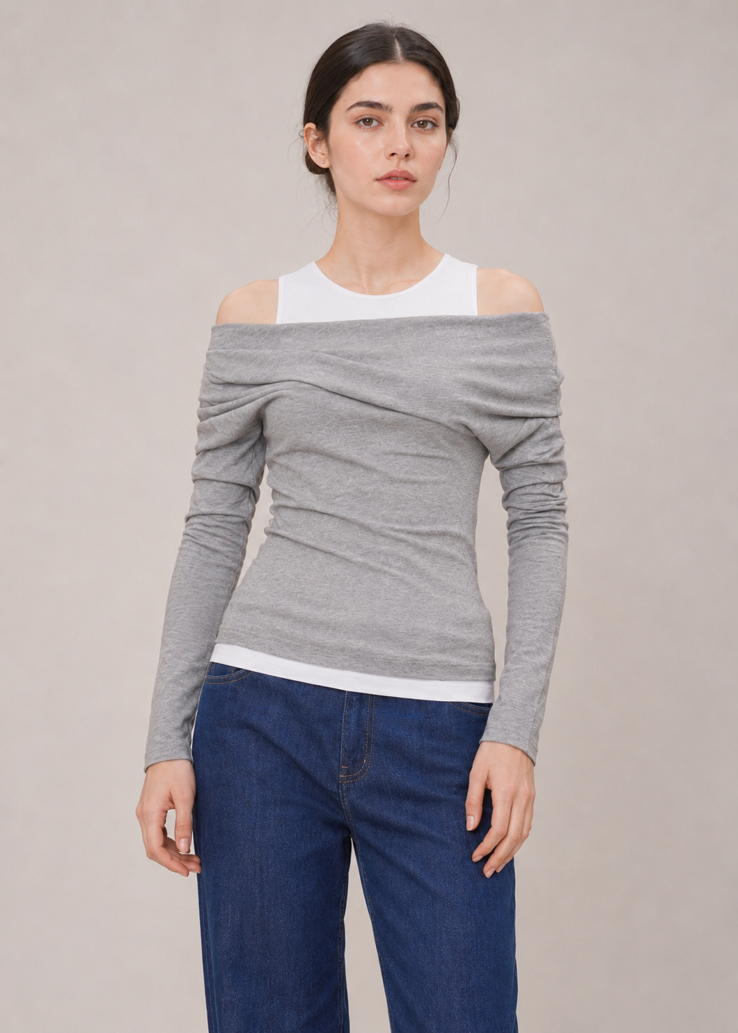 double shirt off shoulder top