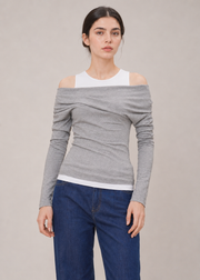 double shirt off shoulder top