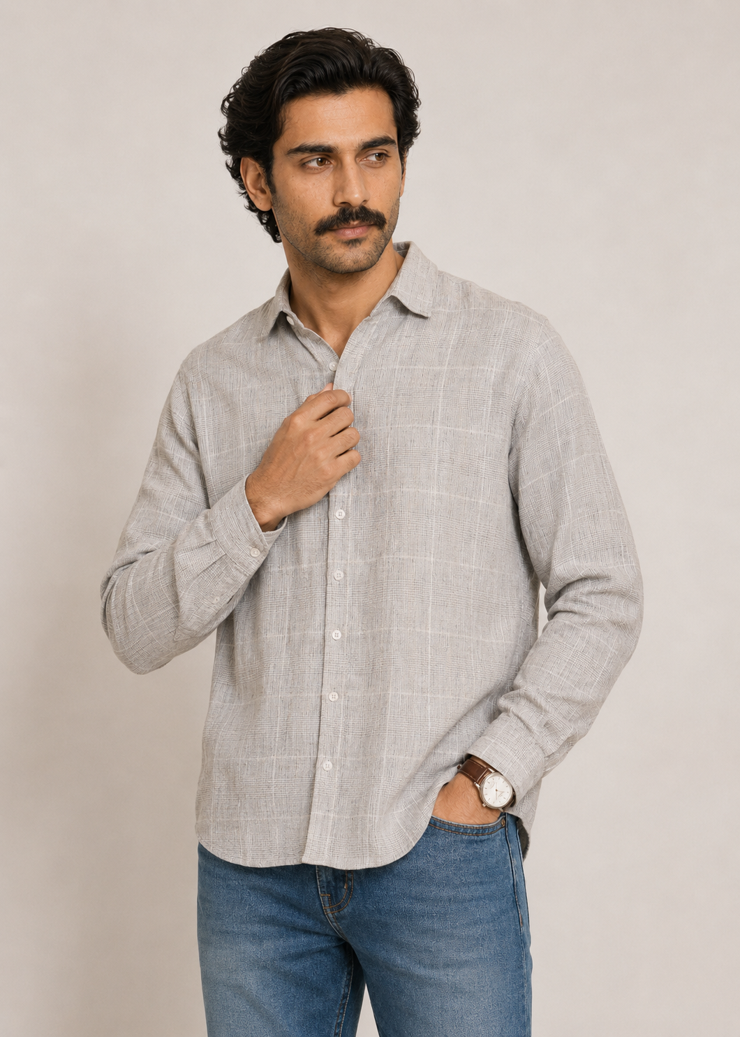 100% Linen Yarn-Dyed Shirt