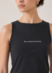 boat neck tank top with slogan - WKT06SS26A