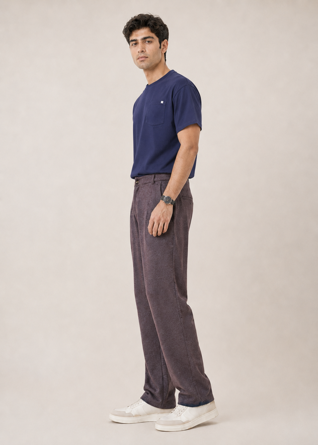 Pleated Knit Pants