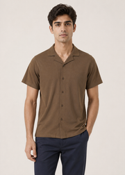 Notch Collar Knit Shirt