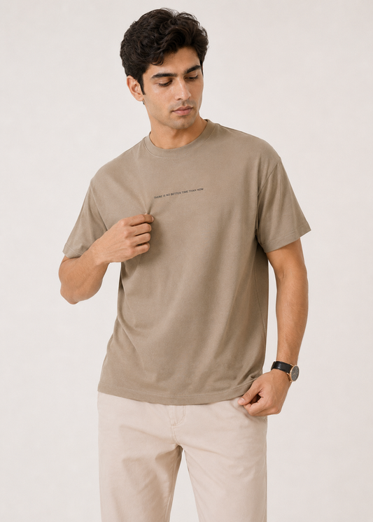 SLOGAN CREW NECK TEE