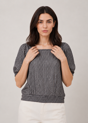 cropped checkered top