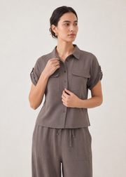 casual button down cord-set