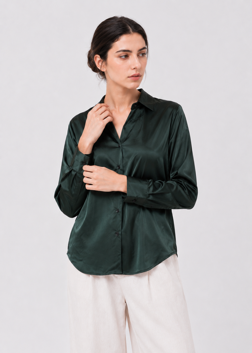 NOTCH COLLAR JACQUARD SHIRT
