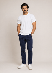 Blended Pique Henley T-Shirt