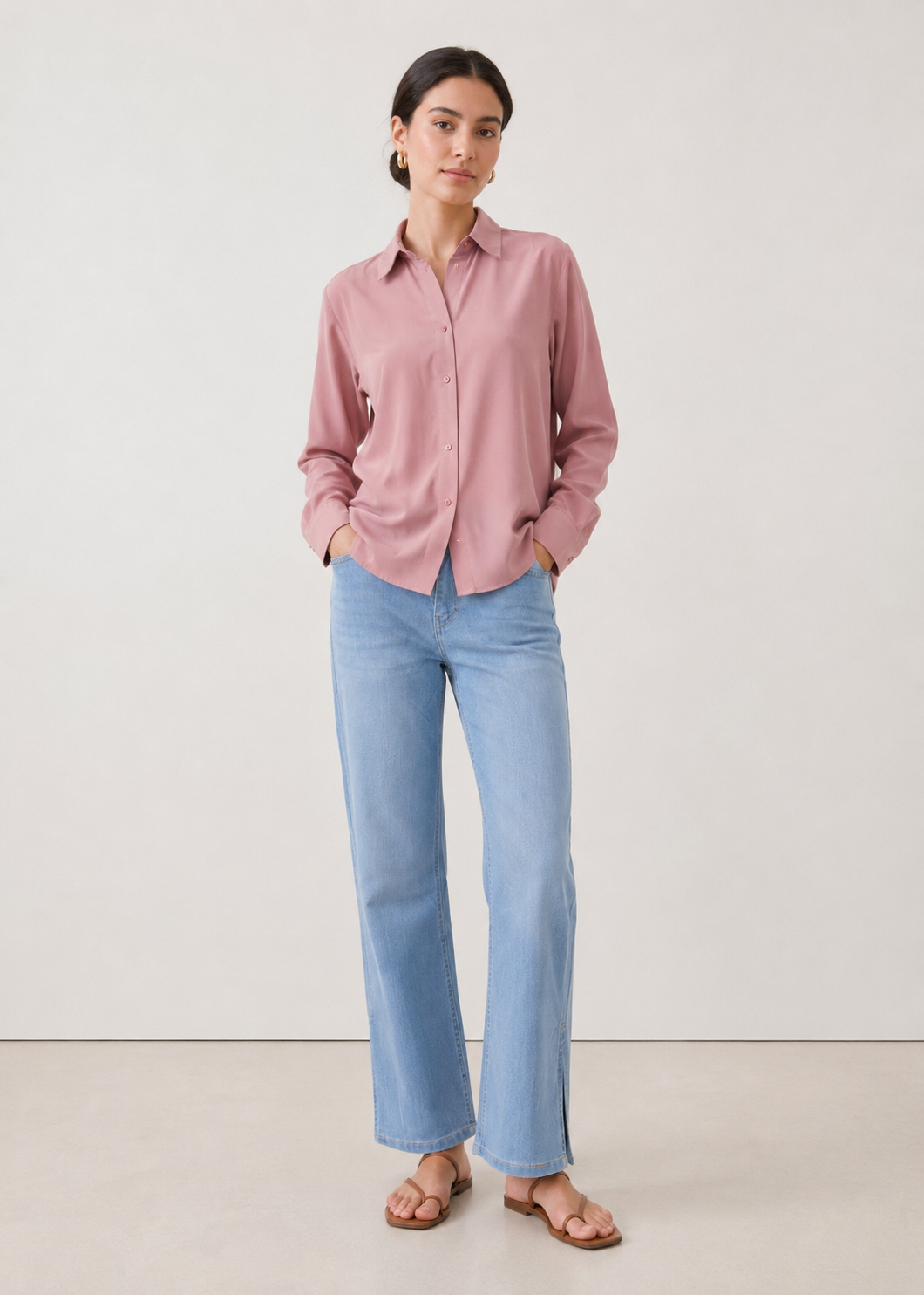 side slit loose jeans - WDJ11SS26
