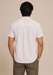 Notch Collar Jacquard Shirt
