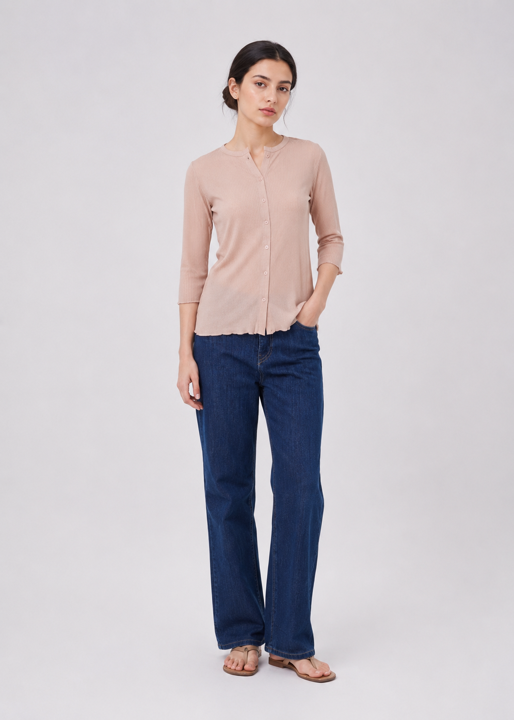 front open knit shirt