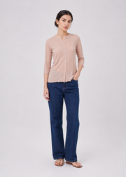 front open knit shirt