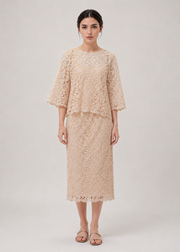 Women's Elegant Lace Co-Ord Dress Set