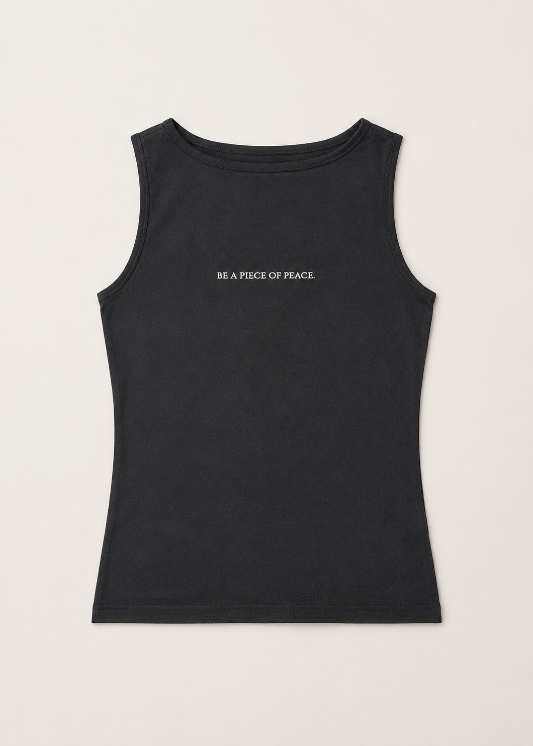 boat neck tank top with slogan - WKT06SS26A