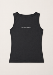 boat neck tank top with slogan - WKT06SS26A