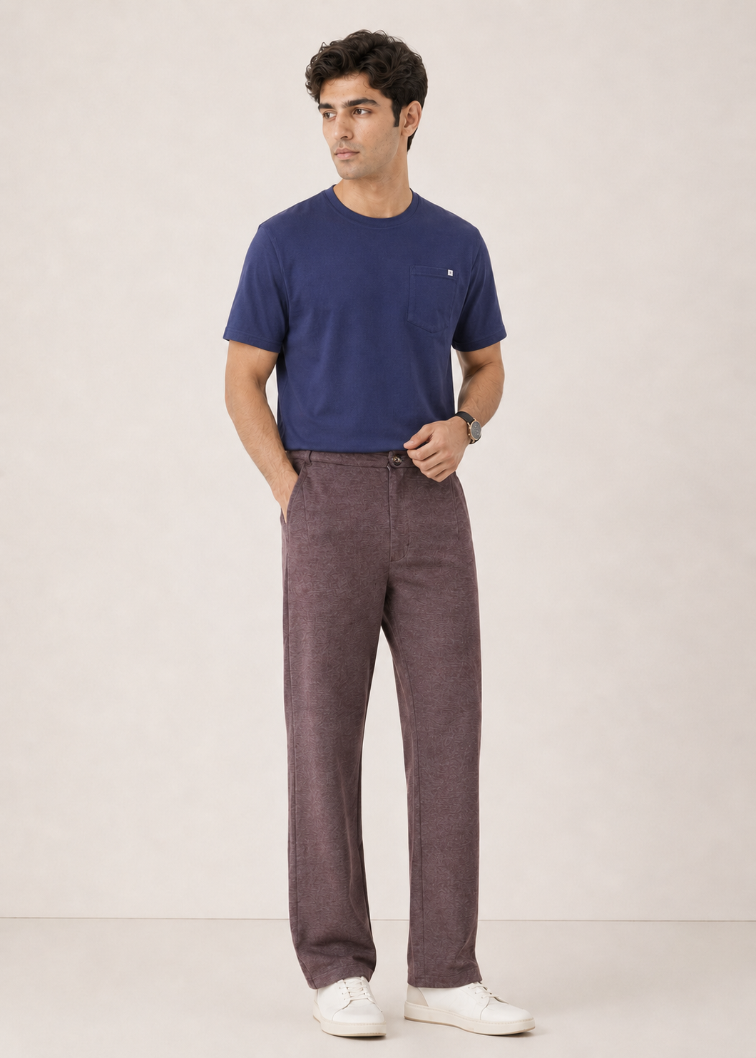Pleated Knit Pants