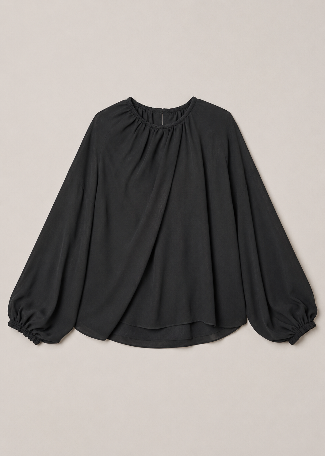 Overlapped Fashion Top – Black