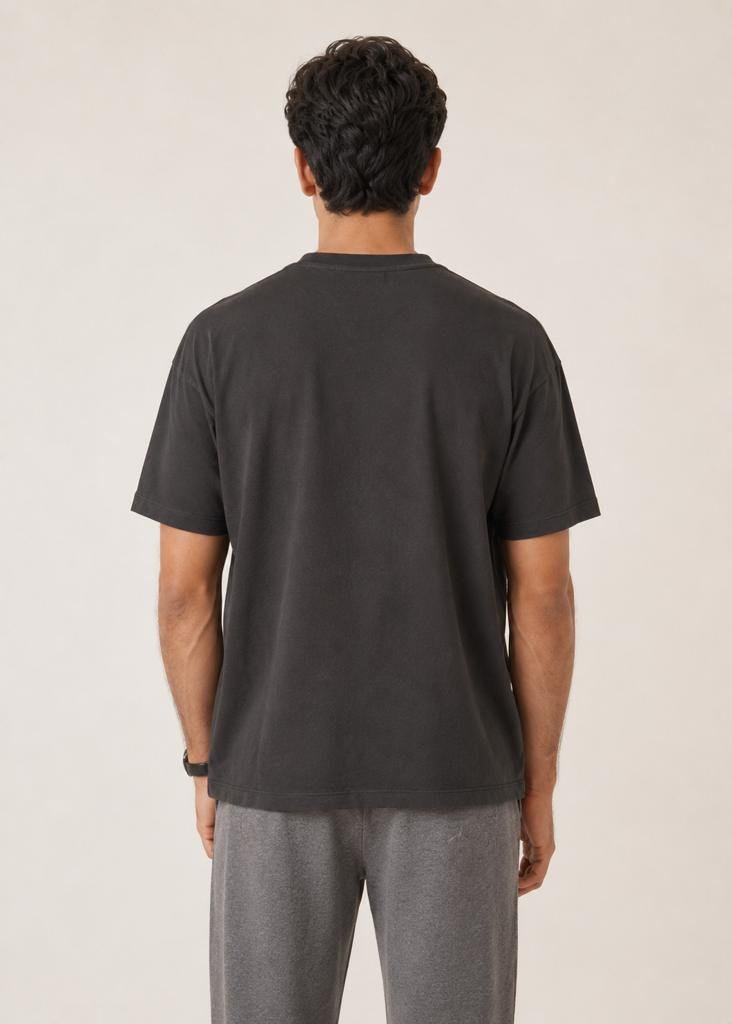 Crew Neck suede pocket T-Shirt