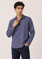 linen blend checkered shirt