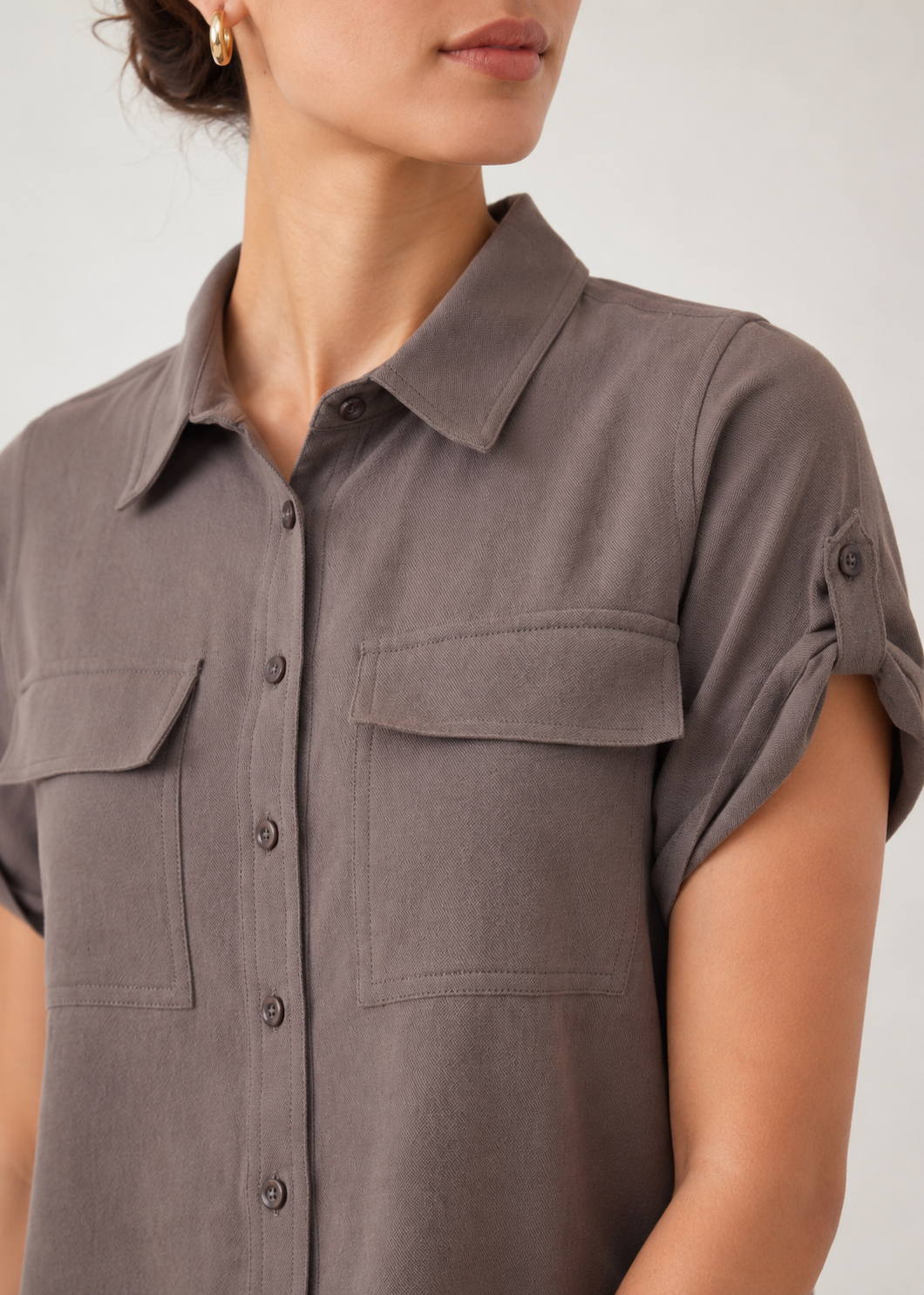 casual button down cord-set