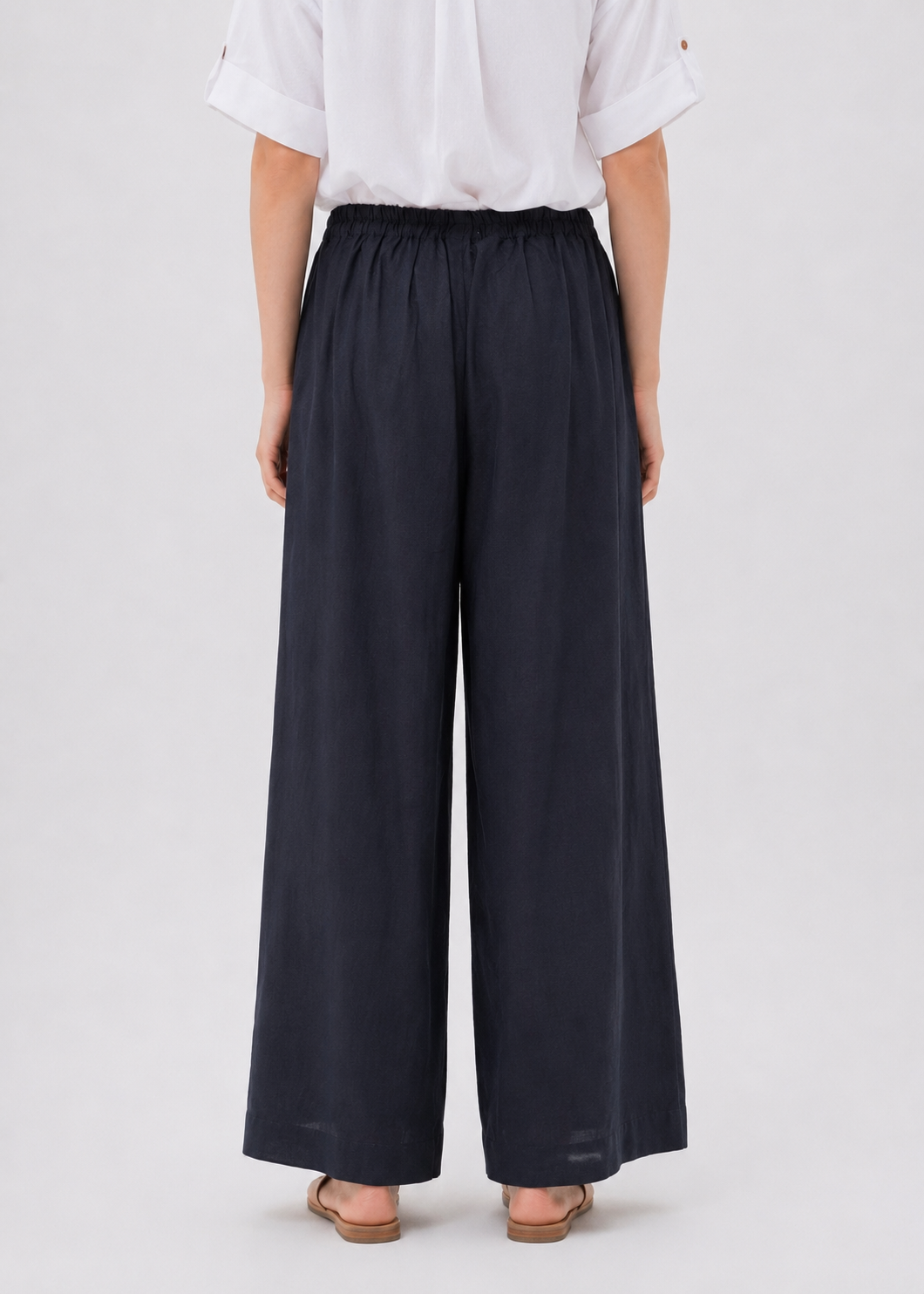wide leg linen trousers