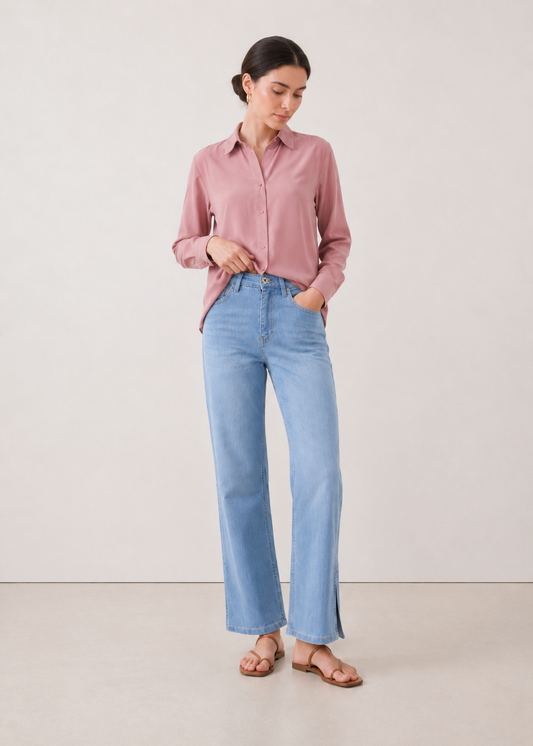 side slit loose jeans - WDJ11SS26