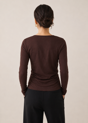 double neck half zip T-shirt - WKT017SS26A