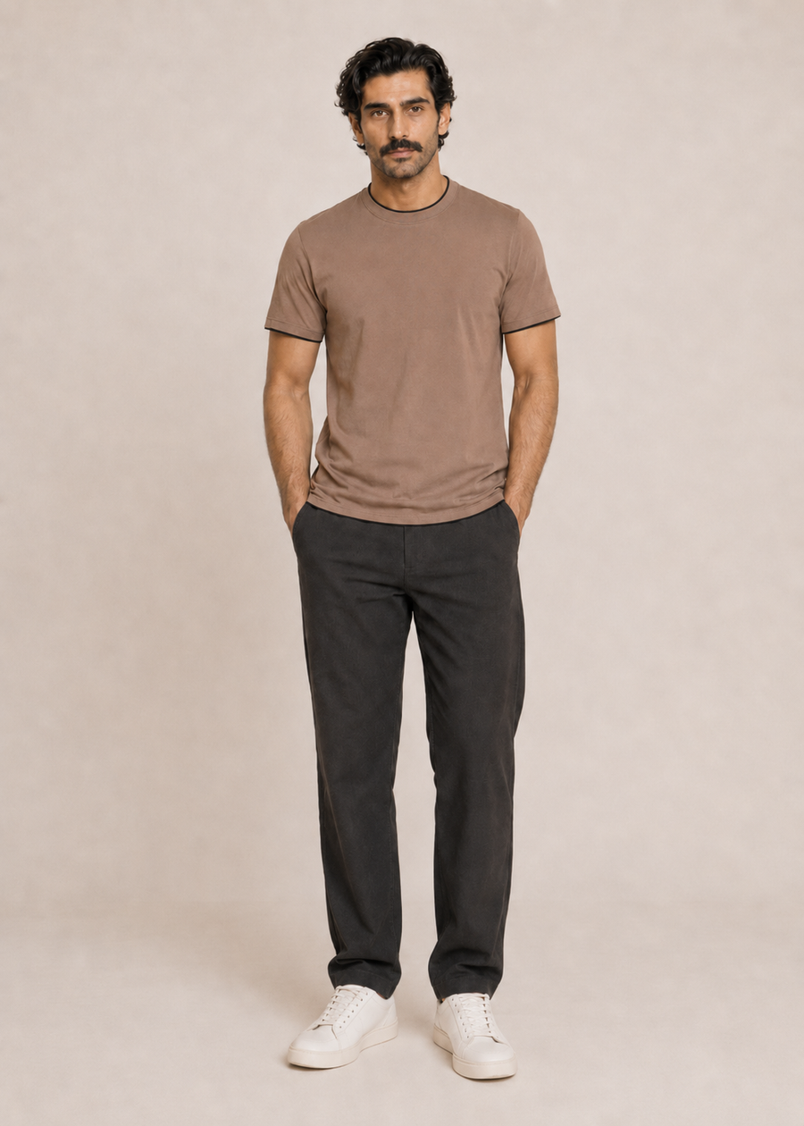 Crew Neck Double-Neck Shirt