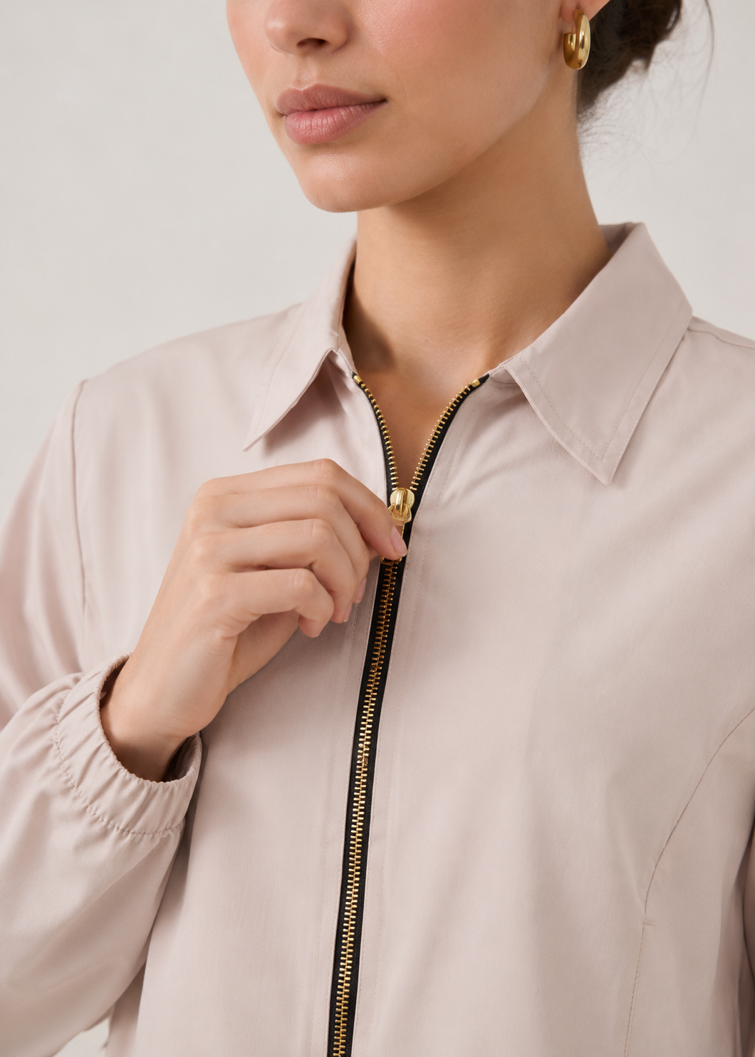 cropped full zip jacket - WJ011SS26