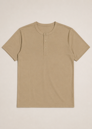 Blended Pique Henley T-Shirt