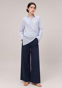 Overlapped Fashion Top – Blue
